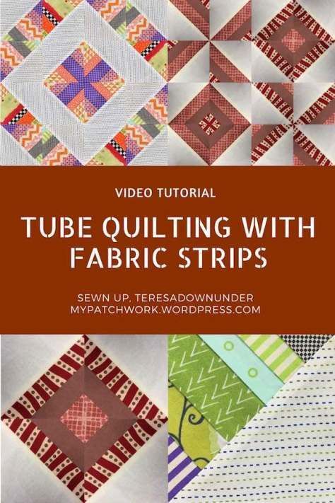 2 strip blocks using tube quilting techniques – video tutorial | Sewn up, TeresaDownUnder | Bloglovin’ Tube Quilting Patterns, Tube Quilting Tutorials, Strip Tube Quilts, Strip Tube Ruler Quilt Patterns, Strip Tube Quilt Patterns, Strip Tube Ruler, Tube Quilting, Folding Fabric, Block Layout