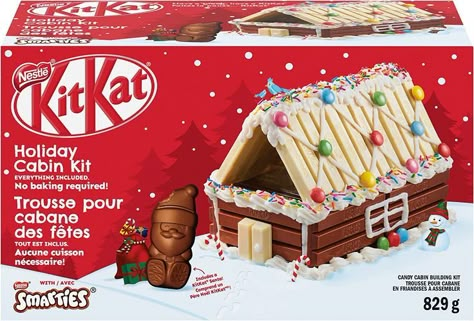 Quick Christmas Recipes, Kitkat Bars, Kitkat Chocolate, Holiday Traditions Family, Log Cabin Kits, Gingerbread House Kits, House Kits, Holiday Chocolate, 2014 Christmas