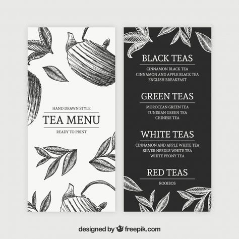 Tea Menu Design Ideas, Tea Menu Design, Tea Menu Ideas, Tea Room Design, Green Tea Dessert, Teapot Ornament, Green Tea Drinks, Coffee Doodle, Miami Vibes