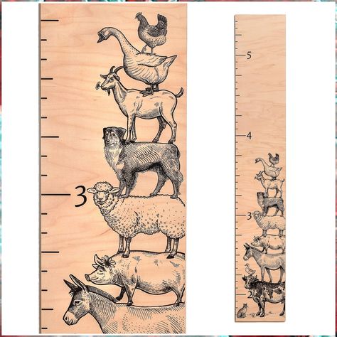 Headwaters Studio Wooden Growth Chart - Height Chart for Measuring Babies, Kids, Boys and Girls - Farmhouse Cowboy Nursery Baby Boy, Vintage Cowboy Nursery, Girls Height Chart, Western Baby Nurseries, Wood Height Chart, Wooden Ruler Growth Chart, Themed Nursery Ideas, Wooden Height Chart, Cow Print Rug