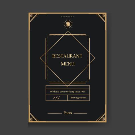 Black restaurant menu design with premium gold frame pattern. Elegant luxury cover template for creative cafe menu, luxury menu, invitation, notepad. Black Restaurant, Frame Pattern, Restaurant Menu Design, Cafe Menu, Cover Template, Menu Restaurant, Menu Design, Gold Frame, Note Pad