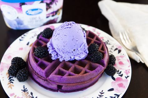 Ube Waffles Recipe, Ube Aesthetic, Ube Waffles, Mochi Waffle Recipe, Ube Mochi, Mochi Waffles, Impossible Pies, Recipes With Whipping Cream, Waffles Recipe