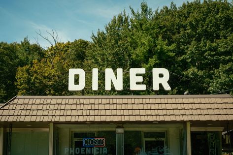 Phoenicia Diner vintage sign, Phoenicia, New York Phoenicia Diner, Rail Transport, Hotel Motel, White Car, Posters Framed, Image House, Gas Station, City Skyline, Vintage Signs