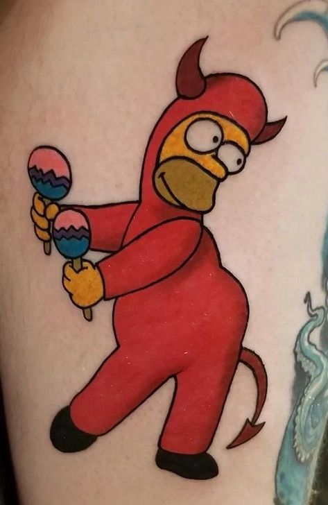 Atrapasueños Tattoo, Simpsons Tattoo, Skateboard Art Design, Knuckle Tattoos, R Tattoo, Traditional Tattoo Flash, 1 Tattoo, Cartoon Tattoos, Homer Simpson