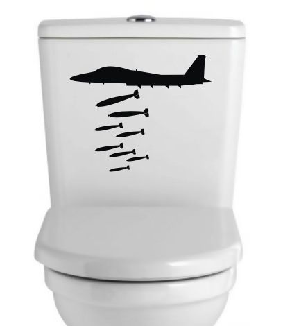 Bomber Jet Sticker Bring a little humor to your toilet with our Bomber Jet Sticker!  To make this decal match your bathroom, change the color and size to your tastes. Interior wall decor stickers come with a MATTE finish that is easier to remove from painted surfaces Exterior stickers for cars, bathrooms and refrigerators come with a stickier GLOSSY finish Different sizes are available. Email... Stickers For Cars, Wall Art Vinyl, Vinyl Sticker Design, Bedroom Wall Designs, Decor Stickers, Interior Wall Decor, Wall Designs, Sticker Designs, My Boss