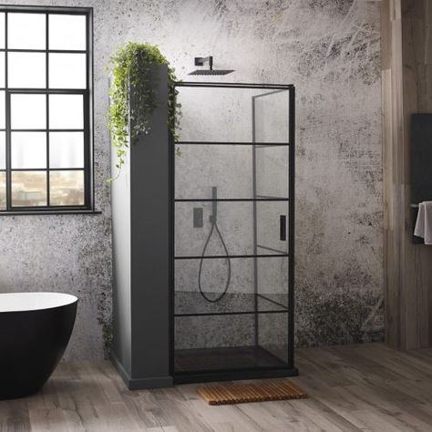 Dormer Bathroom, Shower Cabins, Downstairs Bathroom Ideas, Ensuite Ideas, Black Window Frames, Corner Shower Enclosures, Walk In Shower Designs, Power Shower, Entry Design