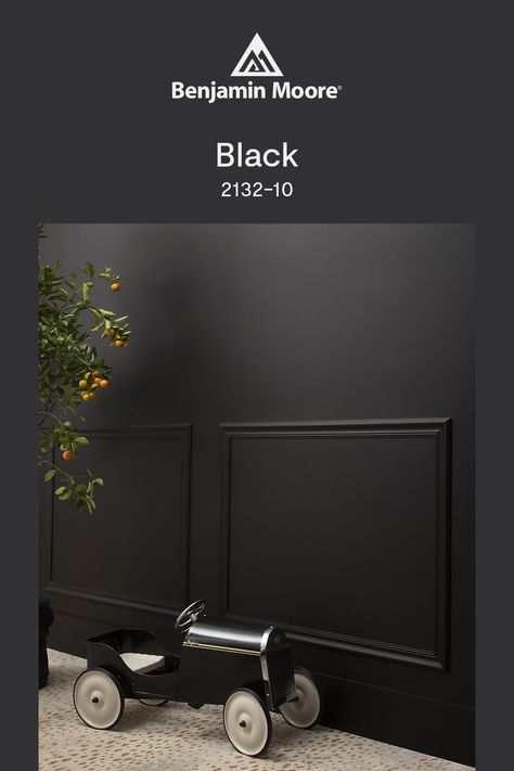 It doesn't get more classic than this dark, anchoring paint color: say hello to Black 2132-10 from Benjamin Moore. Best Benjamin Moore Black, Benjamin Moore Black Paint Colors, Benjamin Moore Black Beauty, Ebony Floors, Benjamin Moore Black, Dresser Colors, Modern Room Ideas, 2025 Kitchen, Anchor Painting