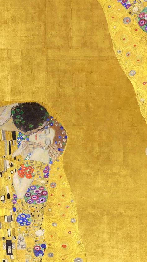 Klimt's The Kiss iPhone wallpaper, vintage yellow background, remixed by rawpixel | premium image by rawpixel.com / Adjima The Kiss Klimt Wallpaper, Klimt Phone Wallpaper, Wallpaper Idea Iphone, Gustav Klimt Wallpaper Iphone, Feminist Wallpaper Iphone, Klimt Wallpaper Iphone, Klimt Background, The Kiss Wallpaper, Art History Wallpaper