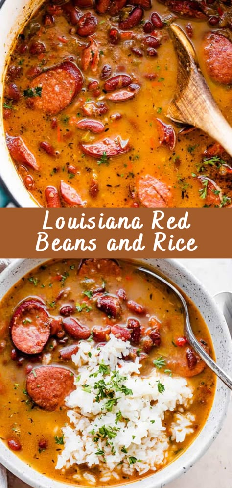 Louisiana Red Beans and Rice Recipe | Cheff Recipes Spanish Food Recipes Mexico, Dinner Recipes For Sensitive Stomachs, Country Meals Southern Style, Southern Red Beans And Rice Recipe, Southern Red Beans And Rice, Southern Red Beans, Louisiana Red Beans And Rice Recipe, Louisiana Red Beans And Rice, Louisiana Red Beans