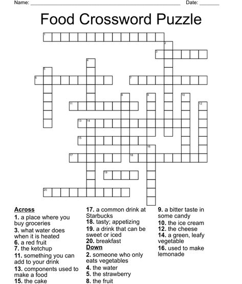 Food Crossword, Anatomy Of Typography, Kids Crossword Puzzles, Cowboy Camp, Free Printable Crossword Puzzles, Kids Colouring Printables, Word Puzzles For Kids, Puzzle Food, Printable Crossword Puzzles