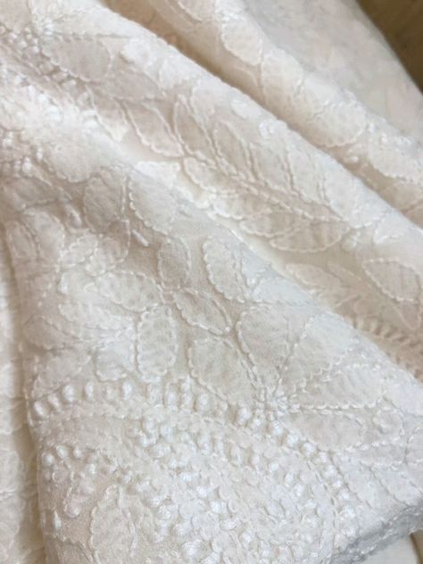 Buy white lucknowi Chikankari Suit Lucknowi Chikankari Suits, Colour Full, Chikankari Suits, Lucknowi Chikankari, Thread Work, Designer Wear, White Fabrics, Dress Materials, Full Sleeve