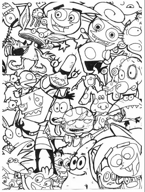 90's cartoon coloring pages – Google Search   #cartoon #coloring #pages Cartoon Network 90s, Dope Artwork, 90s Nick, Adult Coloring Books Printables, Arte Doodle, Secondary Science, Cartoon Coloring, Coloring Pages Inspirational, Paw Patrol Coloring Pages