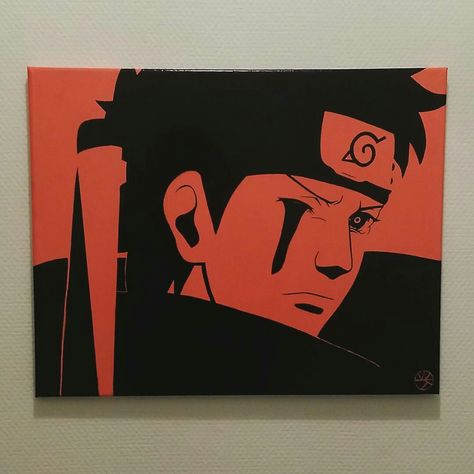 One Line Painting Canvases, Anime Painting Easy, Naruto Acrylic Painting, Naruto Painting Ideas, Naruto Canvas Painting, Anime Painting Ideas, Anime Painting Acrylic, Anime Paintings Canvases, Naruto Shisui