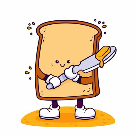 Free Vector | Free vector hand drawn toast cartoon illustration Butter Cartoon, Toast Cartoon, Cartoons Png, Psd Icon, Vector Hand, Iconic Photos, Cartoon Illustration, Unique Ideas, Vector Photo