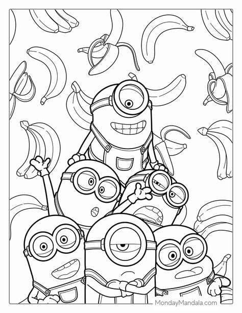 32 Minion Coloring Pages (Free PDF Printables) Free Disney Coloring Pages, Minion Coloring Pages, Disney Coloring Sheets, Minions Coloring Pages, Free Kids Coloring Pages, Cartoon Coloring, Dinosaur Coloring Pages, Batman Wallpaper, Disney Colors