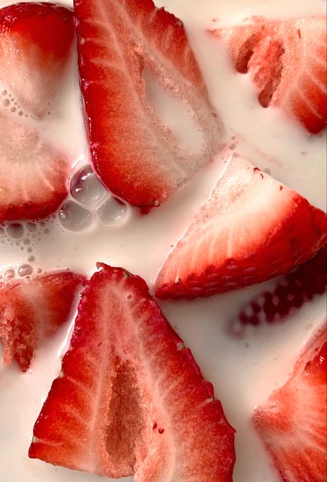 Berries And Cream Aesthetic, Strawberry Esthetics, Strawberries And Cream Aesthetic, Soft Strawberry Aesthetic, Strawberry Milk Wallpaper, Strawberry Milk Aesthetic, Strawberry Aesthetic, Cherry Wine, Cream Aesthetic