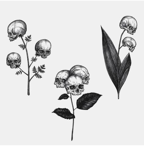 Skull Flowers, Creepy Tattoos, Spooky Tattoos, Tattoo Art Drawings, Tattoo Flash Art, Arte Inspo, Flower Skull, Flash Art, Tattoo Design Drawings