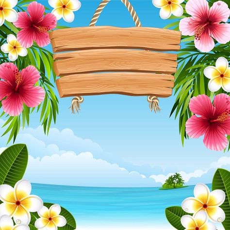 Revival Reunion Party #TropicalLandscape Moana Background, Landscape With Flowers, Festa Moana Baby, Aloha Party, Moana Birthday Party, Hawaiian Birthday, Fiesta Tropical, Hawaii Party, Tropical Landscape