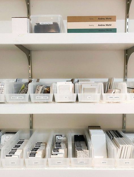 Bin Organization, Architecture Library, Organization Bins, Design Studio Workspace, Design Studio Office, Library Organization, Material Library, Studio Organization, Design Library