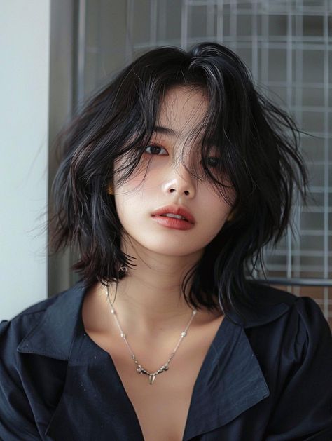 Korean Bob Haircuts: Effortless Style and Elegance Layered Black Hair Short, Indian Haircuts For Women, Layered Bob Chin Length, Jihyo Short Hair With Bangs, Korean Female Haircut, Side Bangs Haircut Short, Shoulder Length Korean Haircut, Korean Short Wolf Cut, Korean Layered Haircut Short