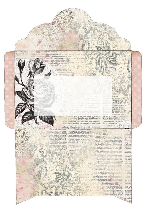 Scrapbook Envelope, Diy Envelope Template, Envelope Design Template, Vintage Writing Paper, Free Printable Envelopes, Envelope Template Printable, Paper Rose Template, Rose Template, Printable Writing Paper