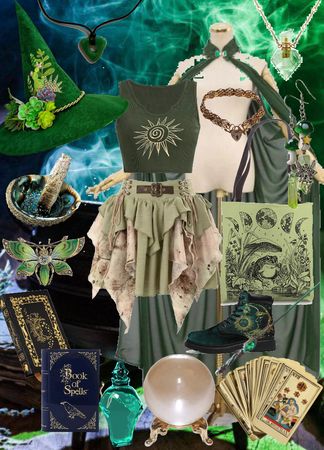 Witch's Familiar Outfit | ShopLook Earth Witch Outfit, Forest Witch Fashion, Witch's Familiar, Earth Witch, Witches Familiar, Fantasy Clothes, Forest Witch, Mushroom Fairy, Vintage Tote Bag