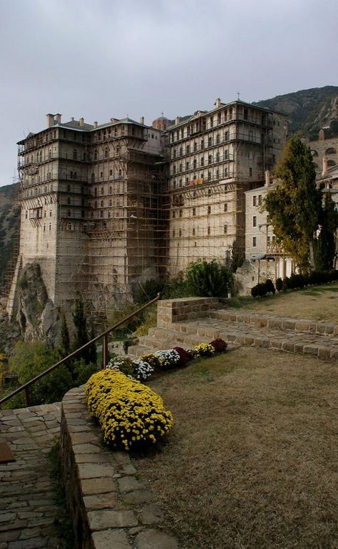 Monastery of Simonopetra, Mount Athos, Greece | by ΒΦ photography North Greece, Travel To Europe, The Holy Mountain, Eastern Orthodox Church, Mount Athos, Christian World, Greek Orthodox, Thessaloniki, Macedonia