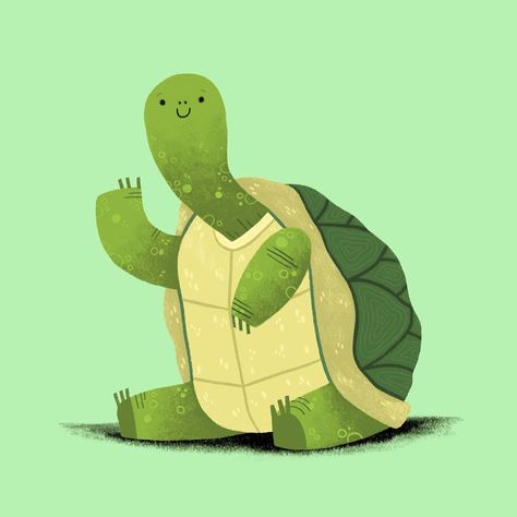 Turtle Standing Up Drawing, Illustration Sea Animals, Tortoise Art Illustration, Turtle Character Illustration, Cute Turtle Illustration, Turtle Cute Drawing, Cute Tortoise Drawing, Turtle Illustration Cute, Turtle Illustration Design