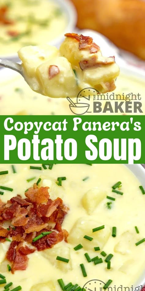 Baked Potato Soup Panera, Potato Soup Recipe With Ham, Copycat Potato Soup Panera, Copycat Tony Romas Baked Potato Soup, Panera Copycat Potato Soup, Potato Soup With Ranch Seasoning, Claim Jumper Potato Cheese Soup, Potato Soup Panera Copycat, Paula Dean Potato Soup Easy