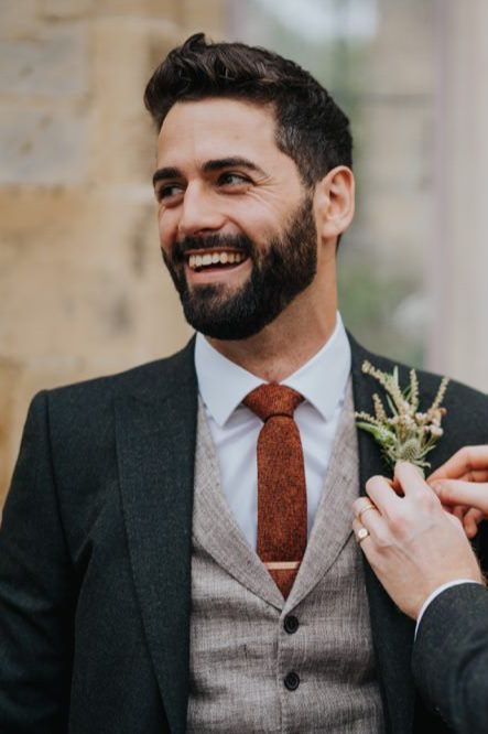 Men’s Wedding Suits Groom, Grooms Clothes Wedding, Mens Navy Suit Fall Wedding, No Tie Groom Attire, Men’s Wedding Suit Ideas, Mountain Wedding Suit Groom Attire, Fall Wedding Mens Suits, November Groom Suit, Autumn Groomsmen Suits