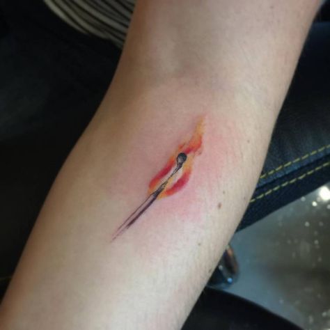 Lit Match Tattoo, Burning Match Tattoo, Match Tattoo Fire, Match Stick Tattoo, Flower Hand Tattoos, Matchstick Tattoo, Burning Tattoo, Hand Tattoos Ideas, Match Tattoo