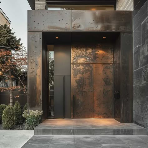 12 Chic Steel Front Door with Window Design for Urban Homes • 333k+ Inspiring Lifestyle Ideas Outside Doors Entrance Front Entry, Door Industrial Design, Steel Door Design Front Entry, Door With Window Design, Industrial Front Doors, Front Door With Window, Steel Front Doors, Front Door Entrance Ideas, Door With Window