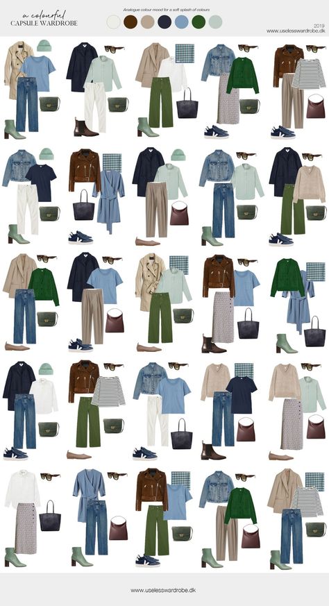 Colorful Capsule Wardrobe, Capsule Wardrobe Examples, Pakaian Hipster, Neutral Capsule Wardrobe, Colorful Wardrobe, Colour Combinations Fashion, Guest Hair, Capsule Wardrobe Outfits, Fashion Capsule Wardrobe