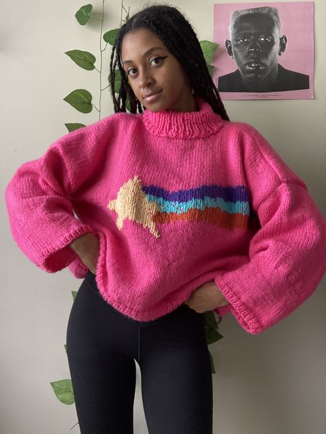 Cute Crochet Sweater Aesthetic, Mabel Pines Sweater Crochet Pattern, Mabel Sweater Crochet, Howls Sweater Crochet, Crochet Mabel Sweater, Marceline Cat Sweater Crochet, Kidcore Crochet Sweater, Mabel Sweater, Crochet Cardigan Tutorial