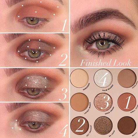 @danial_barbier on Instagram: “@colourpopcosmetics Going Coconuts Eyeshadow Palette  1️⃣Shell Yeah- all over life and blend into crease and transition area 2️⃣Get…” Soft Eyeshadow Looks Step By Step, Colourpop Eyeshadow Looks Step By Step, Going Coconuts Colourpop Looks, Colourpop Eyeshadow Looks Tutorials, Fall Eyeshadow Looks Step By Step, Casual Eyeshadow, Soft Eye Makeup, Colourpop Eyeshadow, Korean Eye Makeup