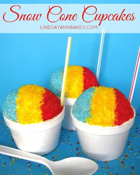 Snow Cone Cupcakes, Cone Cupcakes, Summer Cupcakes, Cupcake Cones, Sno Cones, Cupcake Wars, Snow Cone, How To Make Snow, Snow Cones