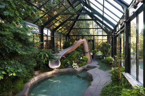 25+ Amazing conservatory greenhouse ideas for indoor-outdoor bliss Greenhouse Pool, Conservatory House, Conservatory Greenhouse, Retirement House, Fireplace Designs, Indoor Swimming Pool, Pool Enclosures, Backyard Greenhouse, Greenhouse Plans