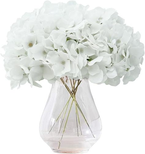 Amazon.com: KISLOHUM Artificial Hydrangea Flowers Pure White Heads 10 Fake Hydrangea Silk Flowers for Wedding Centerpieces Bouquets DIY Floral Decor Home Decoration with Stems. : Home & Kitchen Flowers For Wedding Centerpieces, Silk Flowers For Wedding, Floral Decor Home, Bouquets Diy, Flowers Hydrangea, Diy Floral Decor, Fake Hydrangeas, Wrist Flowers, Flowers For Wedding