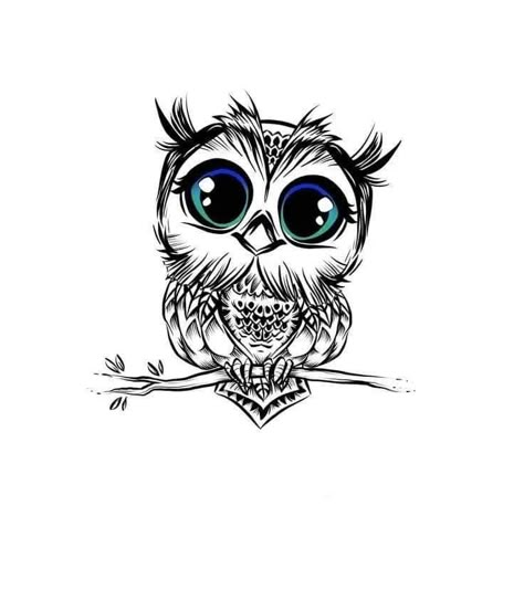 Owl Tattoo Cute, Owl Cute Drawing, Owl Design Drawing, Little Owl Tattoo, Small Owl Tattoo, Feminine Owl Tattoo, Owls Tattoo, Baby Owl Tattoos, Cute Owl Drawing