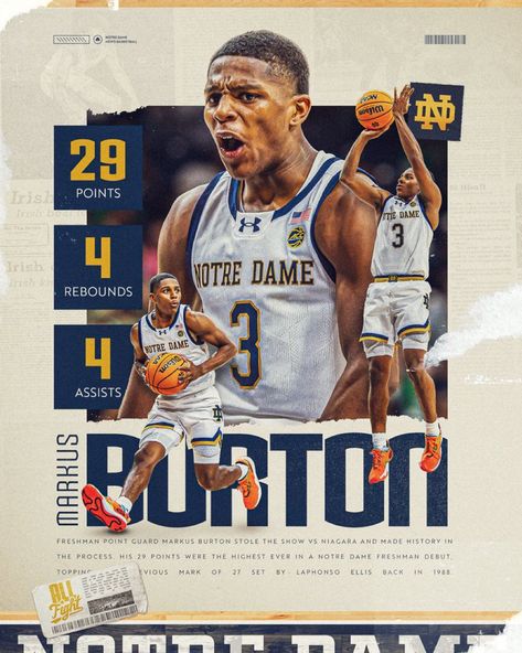 F1 Poster Design, Notre Dame Basketball, Sports Advertising, Sports Design Ideas, Sports Website, Sports Design Inspiration, Sport Poster Design, Sports Marketing, Church Graphic Design