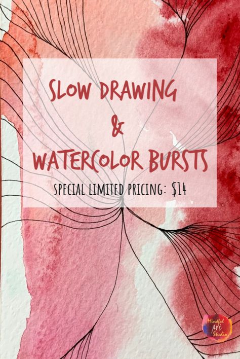 Slow Drawing + Watercolor Bursts | Mindful Art Studio Twist Drawing, Amy Maricle, Drawing Library, Slow Drawing, Art Journaling Supplies, Slow Art, Simple Video, Mindful Art, Art Studio At Home