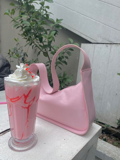 Pink Milkshake Aesthetic, Milkshake Aesthetic, Pink Milkshake, Milkshake Drink, Small House Design Plans, Strawberry Milkshake, Pink Vibes, Aesthetic Pink, Home Design Plans