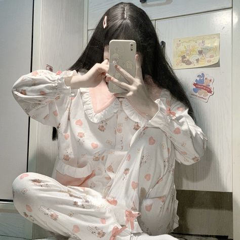 Cute Pink White Bunny Pajama SP18807 Size： M Height:140-155cm Wight:40-47.5kg L Height:145-166cm Wight:47.5-55kg XL Height:150-165cm Wight:55-62.5kg 2XL Height:165-170cm Wight:62.5-67.5kg 3XL Height:170-175cm Wight:67.5-75kg Kawaii Pjs, Cute Pajama Outfits, Bunny Pajamas, Summer Fashion Dresses Casual, Kawaii Pajamas, Pink Pjs, Pajamas Aesthetic, Cute Lounge, Kawaii Store