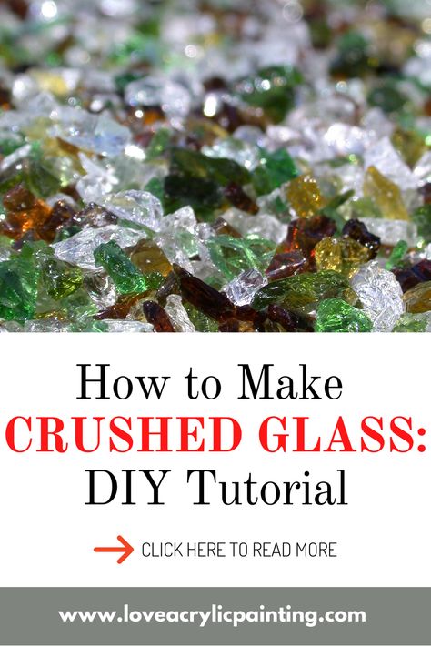 How To Crush Glass Diy, Crushed Glass Art Ideas, How To Make Glass Art, Shattered Glass Art Diy, Crushed Glass Crafts Projects, Sea Glass Window Art Tutorial, Crazy Glass Lady, Diy Crushed Glass Projects, Crushed Glass Ornaments