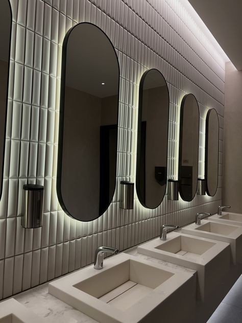 Public Restroom Design, Commercial Bathroom Designs, Wc Design, Cinema Design, Restroom Design, Public Bathrooms, Public Restroom, Toilet Design, Coffee Shop Design