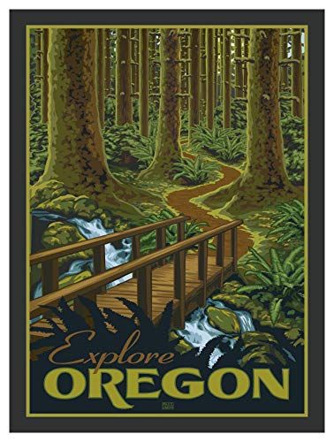 Vintage National Park Posters, Camp Signs, Camping Illustration, Lake Crescent, Explore Oregon, Poster Graphics, Art Exhibition Posters, Travel Artwork, Oregon Travel