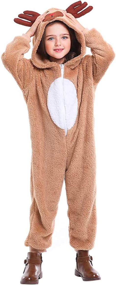 Amazon.com: Seasons Christmas Costume Reindeer Child Costume Unisex Deer Animal Onesie Party Jumpsuit (M) : Clothing, Shoes & Jewelry Girls Cowgirl Costume, Onesie Party, Girls Mermaid Costume, Reindeer Onesie, Onesies Pajamas, Animal Onesies, Reindeer Costume, Singapore Fashion, Animal Onesie