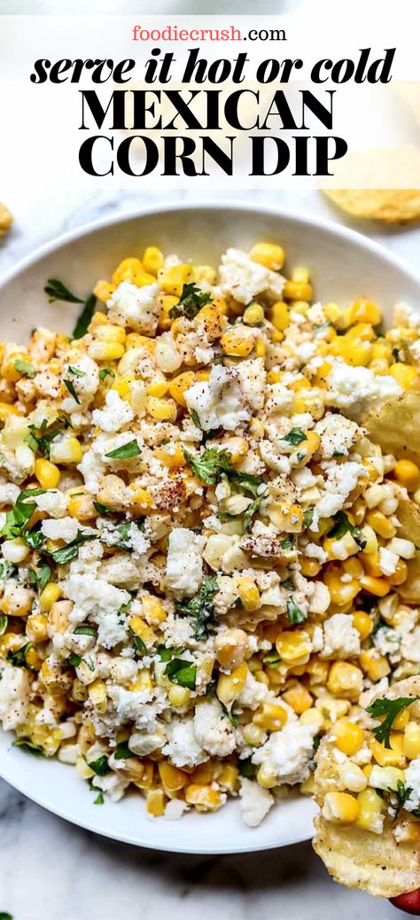 Cojita Corn Dip, Taco Corn Dip Cold, Mexican Corn Rotel Dip, Roasted Corn Appetizer, Elotes Corn Dip, Street Corn Dip Recipe Cold, Hot Elote Corn Dip, Elite Corn Dip Recipe, Corn Appetizers For Party