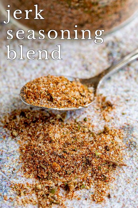 This homemade Jamaican Jerk Seasoning Blend is the perfect way to add heat and flavor to your food. Jamaican Jerk Seasoning is a delicious blend of spices commonly used in Jamaican cuisine, and it can be used to add some serious Caribbean flavor to chicken, pork, fish, and even vegetables. It's super easy to make, and you can adjust the heat level to your liking. Burrito Seasoning Recipe, Pizza Seasoning Recipe, Food Jamaican, Jerk Seasoning Recipe, Rice Seasoning, Pumpkin Pie Spice Recipe, Jamaican Jerk Seasoning, Jerk Pork, Pork Seasoning