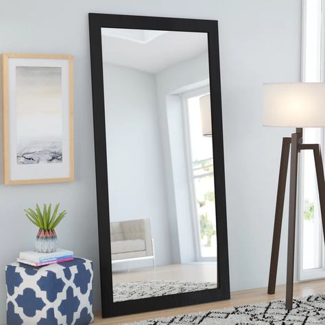 Brayden Studio Modern & Contemporary Full Length Mirror & Reviews | Wayfair Colored Dining Chairs, Leaning Mirror, Modern Wall Mirror, Contemporary Wall Mirrors, Contemporary Mirror, Dressing Mirror, Full Length Mirror, Wood Panel Walls, Round Wall Mirror